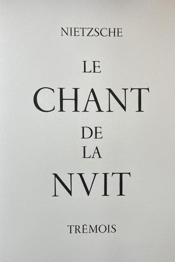 Nietzsche / Trémois - Le Chant de la Nuit - 1977