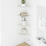 vidaXL Zwevende plank met plank met opslag 4 pcs Wit 18 x 18, Verzenden