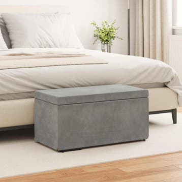 vidaXL Kruk Lichtgrijs 81 x 41 x 40 cm Velvet en Geengineerd, Verzenden, Nieuw