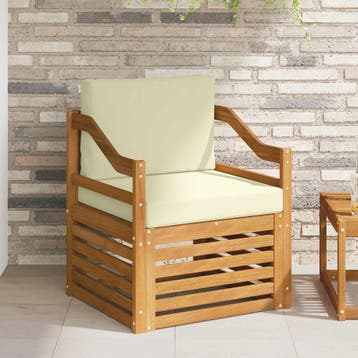 vidaXL Buiten bank set Massief Acacia Hout en Polyester, Tuin en Terras, Verzenden, Nieuw