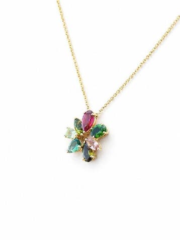 Collier avec pendentif - 14 carats Or jaune - 4.54ct. tw.