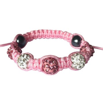 Fako Bijoux - Armband - Disco Dots Kids - Roze/Wit, Verzenden