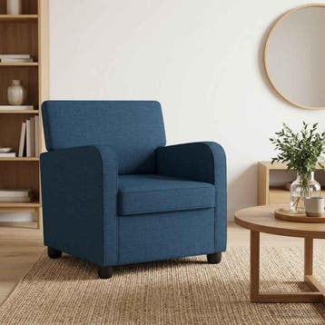 vidaXL Fauteuil Blauw Stof, Verzenden