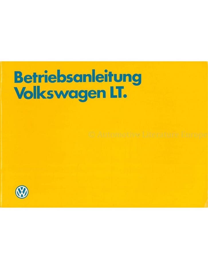 1983 VOLKSWAGEN LT INSTRUCTIEBOEKJE DUITS, Autos : Divers, Modes d'emploi & Notices d'utilisation