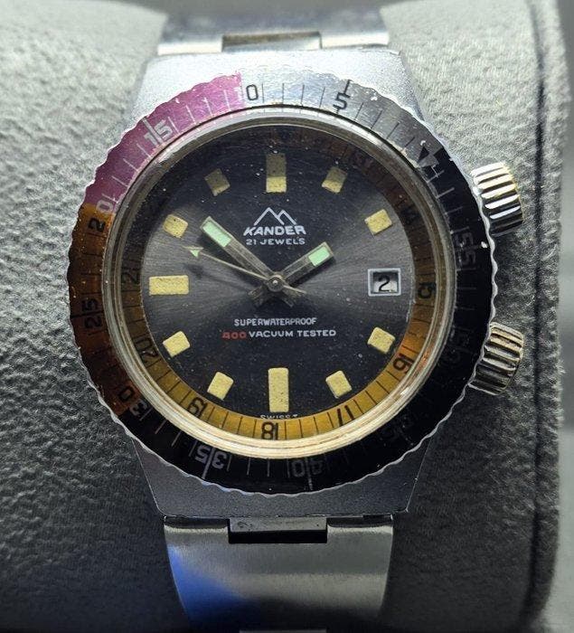 Kander - Vintage Dual-Crown Diver (Super Compressor Style) -, Handtassen en Accessoires, Horloges | Heren