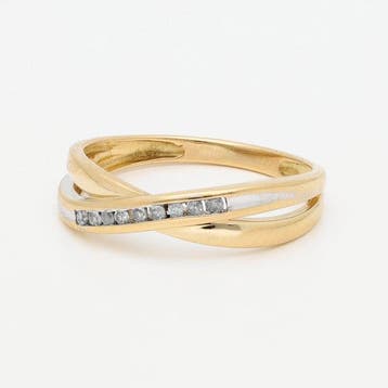 Bague - 18 carats Or jaune, Or blanc Diamant (Naturelle), Nieuw