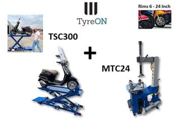 TSC300 Scooter Heftafel + MTC24 Motor Bandenapparaat Set