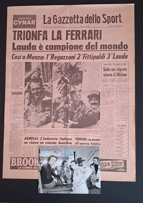 Ferrari - GP Italien Monza sein erster Formel 1 WM Titel für, Verzamelen, Automerken, Motoren en Formule 1
