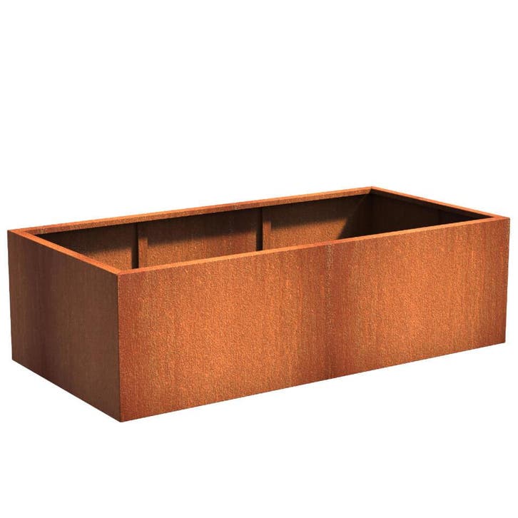 Cortenstaal plantenbak 200x100x60cm - Met bodem, Tuin en Terras, Bloembakken en Plantenbakken, 60 cm of meer, 100 cm of meer, Tuin
