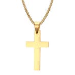 Fako Bijoux - Ketting - Kruis - Staal - Goudkleurig, Handtassen en Accessoires, Kettingen, Verzenden, Nieuw