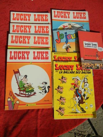 Lucky Luke - 9 Kleurboeken / Persdossier / Panini-album -