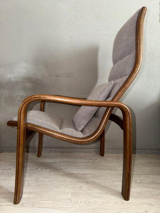 Swedese - Yngve Ekström - Fauteuil - Textiel, Teak - Lamello, Antiquités & Art, Antiquités | Meubles | Chaises & Canapés