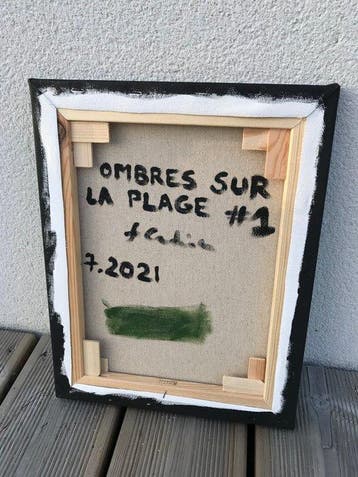 frederic Cadiou - Ombres sur la plage, Antiek en Kunst, Kunst | Schilderijen | Modern