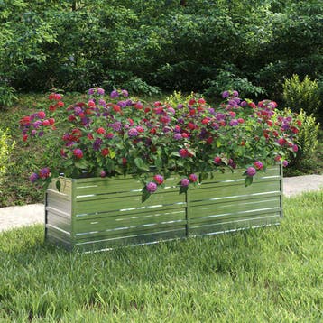 vidaXL Plantenbak verhoogd 160x40x45 cm gegalvaniseerd staal, Verzenden