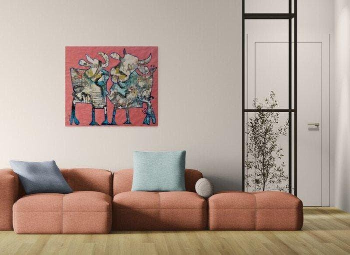 Fredi Gertsch - Just Us Two – Side by Side - XL, Antiek en Kunst, Kunst | Schilderijen | Modern