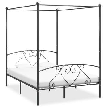 vidaXL Hemelbedframe metaal grijs 160x200 cm, Verzenden