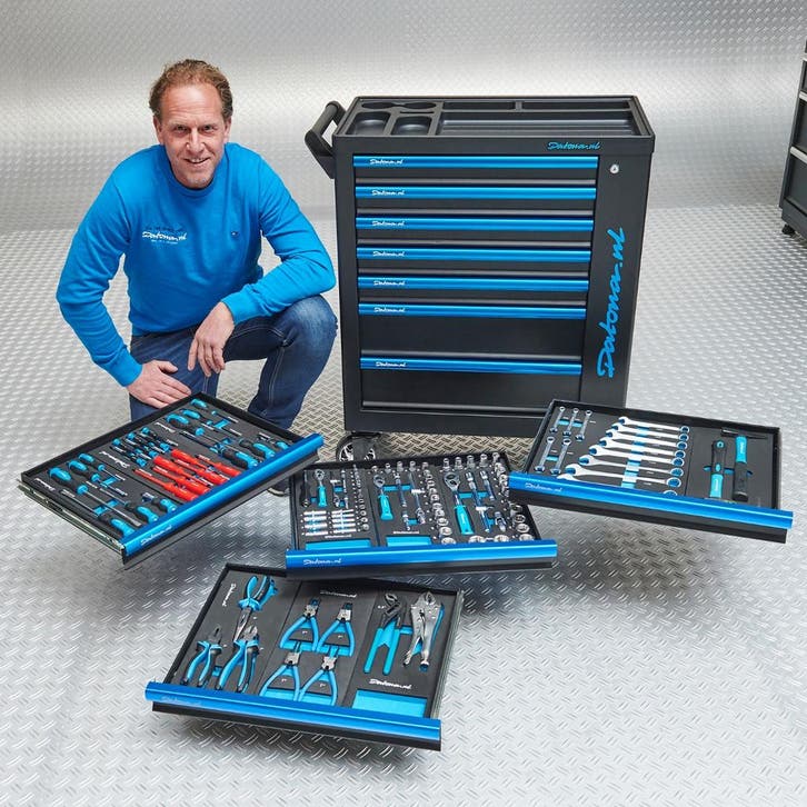 Datona Gereedschapswagen Black-Line met 7 laden +, Bricolage & Construction, Boîtes à outils, Enlèvement ou Envoi