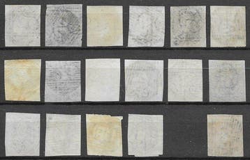 België 1850 - Verzameling balkstempels op OBP 3 (6x), OBP 4, Postzegels en Munten, Postzegels | Europa | België, Gestempeld