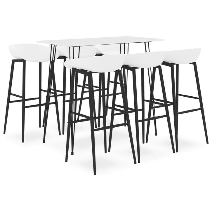 vidaXL 7-delige Barset wit, Huis en Inrichting, Complete eetkamers, Nieuw, Verzenden