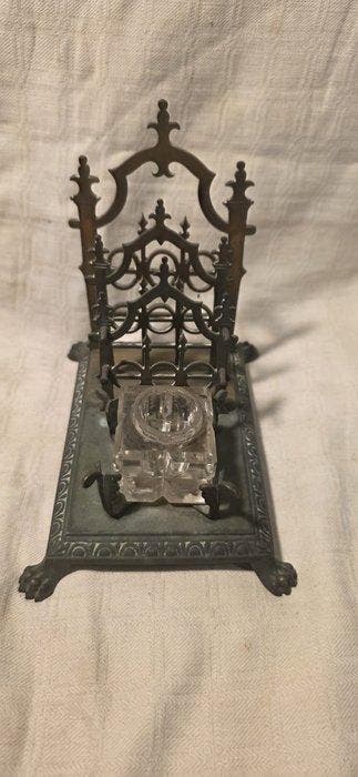 Sans prix de réserve - Encrier - Laiton, Verre