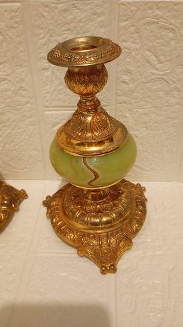 Porte-bougie pour chauffe-plat - En alliage - Paire de, Antiquités & Art