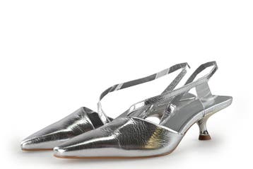 Carrano Slingbacks in maat 40 Zilver, Kleding | Dames, Schoenen, Overige kleuren, Verzenden, Zo goed als nieuw, Carrano
