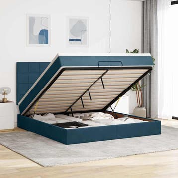 vidaXL Ottoman bed met matrassen 200x200cm fluweel, Verzenden, Nieuw