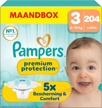Pampers Maat 3, 204 stuks | 42% korting | Retour deal, Verzenden, Overige typen