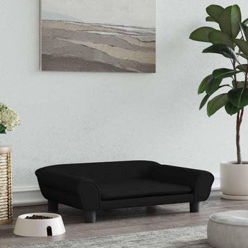 vidaXL Hondenmand 70x48x22 cm fluweel zwart, Verzenden, Nieuw
