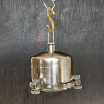 Plafonnier - Laiton, Verre - Lampe suspendue industrielle