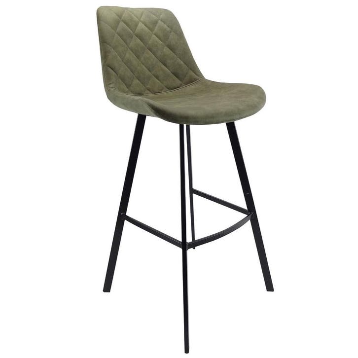 Barkruk | Microvezel/Metaal | Groen | Zwarte Poten | Indoor, Articles professionnels, Horeca | Équipement de cuisine, Envoi