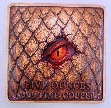 Wereld. Medal Black Dragon - 5 oz (.999) (Zonder