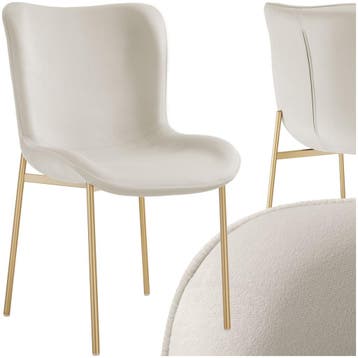 Gestoffeerde stoel Tessa - Fluweellook beige/goud, per stuk, Verzenden, Nieuw