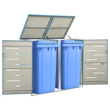 vidaXL Containerberging dubbel 138x77,5x115 cm roestvrij, Doe-het-zelf en Bouw, Verzenden