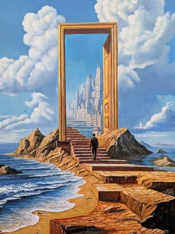 Wilhem von Kalisz - Door to the Unseen (Framed, 100%, Antiek en Kunst