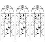vidaXL Plantenklimrekken 3 st 40x100 cm ijzer zwart, Verzenden, Nieuw