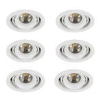 Spots inbouw Inbouwspot Bjorn 1 Rond wit set 6 stuks, Verzenden, Nieuw