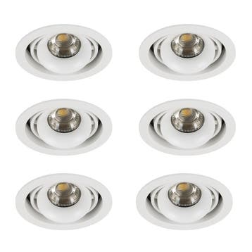 Spots inbouw Inbouwspot Bjorn 1 Rond wit set 6 stuks, Verzenden