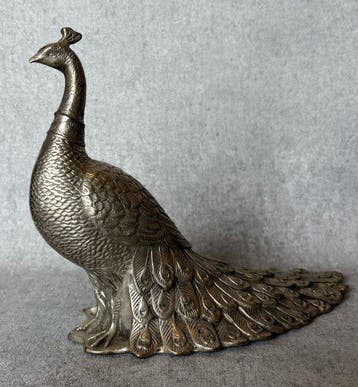 Statue, Pauw - 21 cm - Bronze