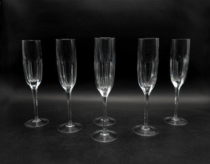 Val Saint Lambert - Champagne fluitje (5) - VAS25 - Kristal, Antiquités & Art, Antiquités | Meubles | Tables