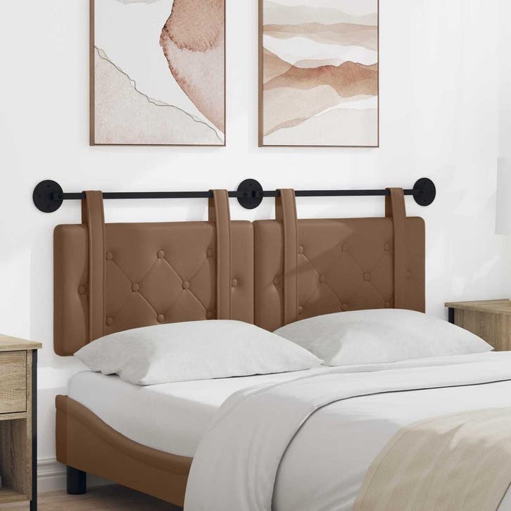 vidaXL Hangend hoofdbord Cappuccino Kunstleer, Huis en Inrichting, Slaapkamer | Bedden, Nieuw, Verzenden