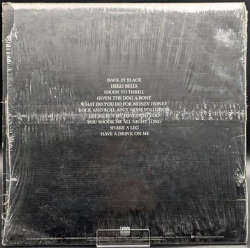 AC/DC - Back in Black - Vinylplaat - 1ste stereo persing -