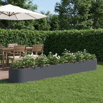 vidaXL Verhoogde Tuinbak Antracietkleurig 380 x 40 x 40 cm, Tuin en Terras, Bloempotten, Verzenden, Nieuw