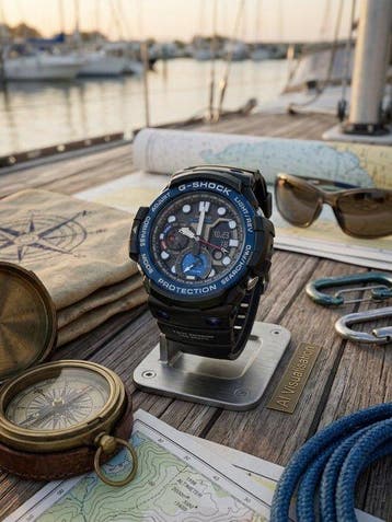 Casio - G-SHOCK GULFMASTER Twin Sensor – Blue Bezel - Sans, Nieuw