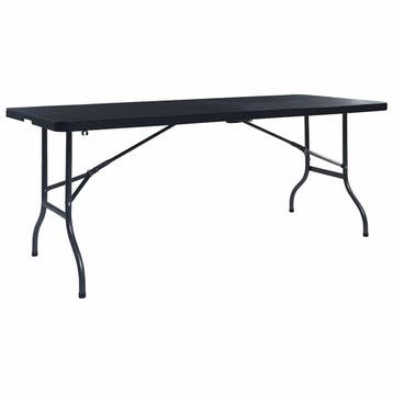 vidaXL Tuintafel inklapbaar 180x75x72 cm HDPE en kunstrattan, Tuin en Terras, Verzenden, Nieuw