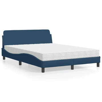 vidaXL Bed met matras Dover stof blauw 140x190 cm, Huis en Inrichting, Slaapkamer | Bedden, Verzenden, Nieuw