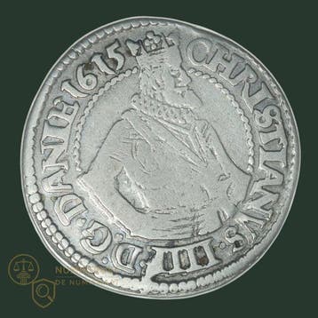 Denemarken. 1 Mark 1615 Scarce variety