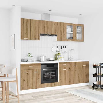 vidaXL Keuken Eenheid Lyon 8 st Bewerkt hout, Huis en Inrichting, Verzenden, Nieuw