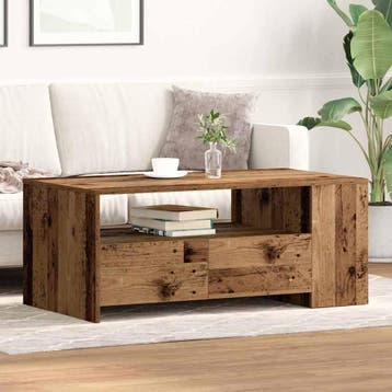 vidaXL Salontafel Oud Hout 102 x 55 x 43,5 cm Bewerkt hout, Huis en Inrichting, Verzenden, Nieuw