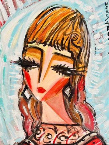 Hrasarkos (1975) - Portrait fille, Antiek en Kunst